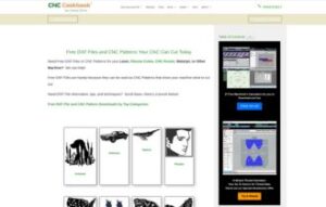 Screenshot of CNCCookbook free DXF file resource